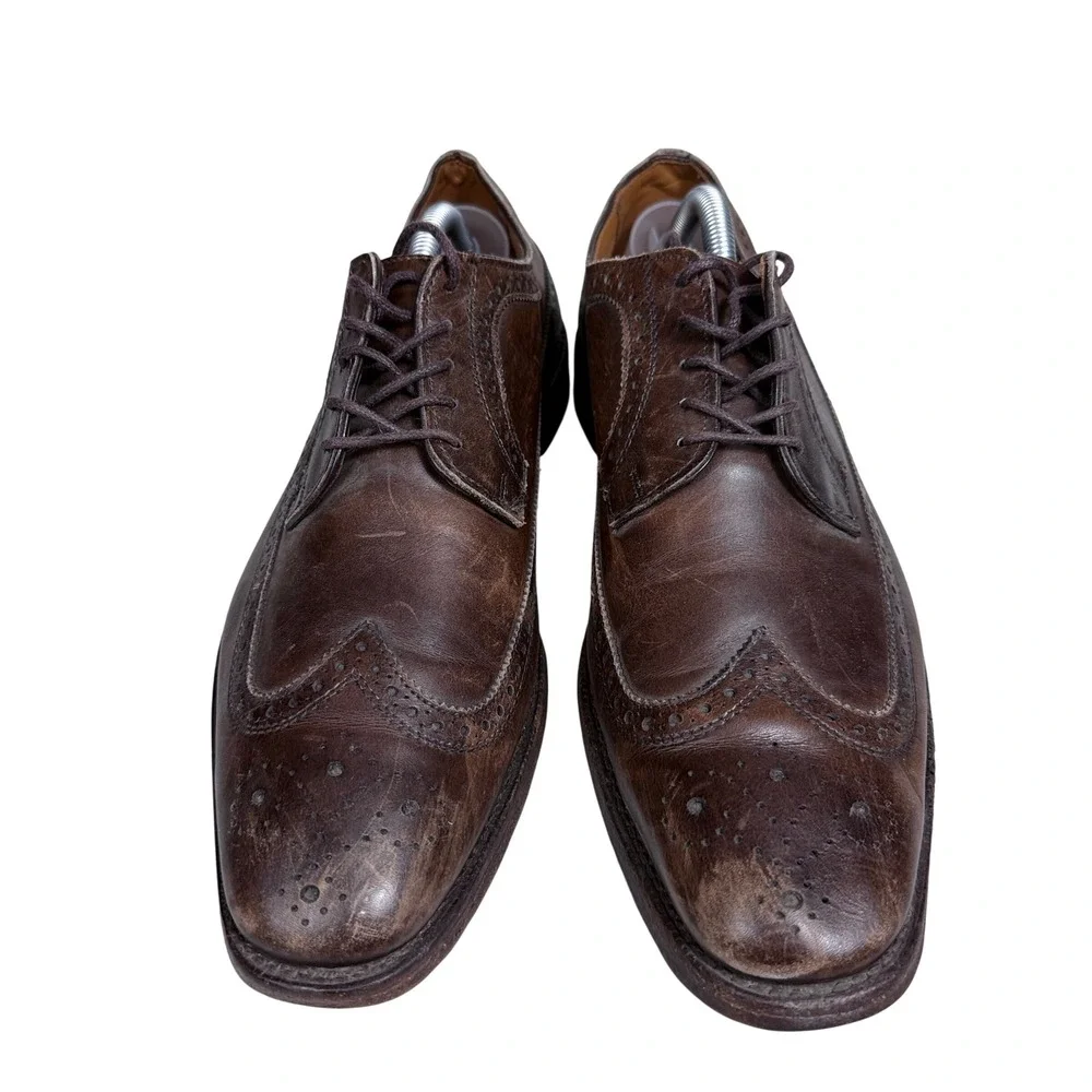 Allen Edmonds McAllister Wingtip Oxford Mens 11 B Brown Leather Dress Shoes 1991